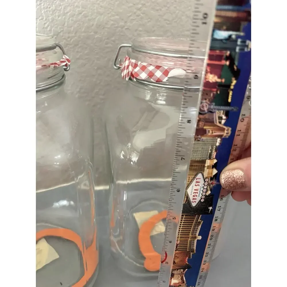 Set of 2 Italian Glass Swing Top Canisters Made in Italy Global Amici